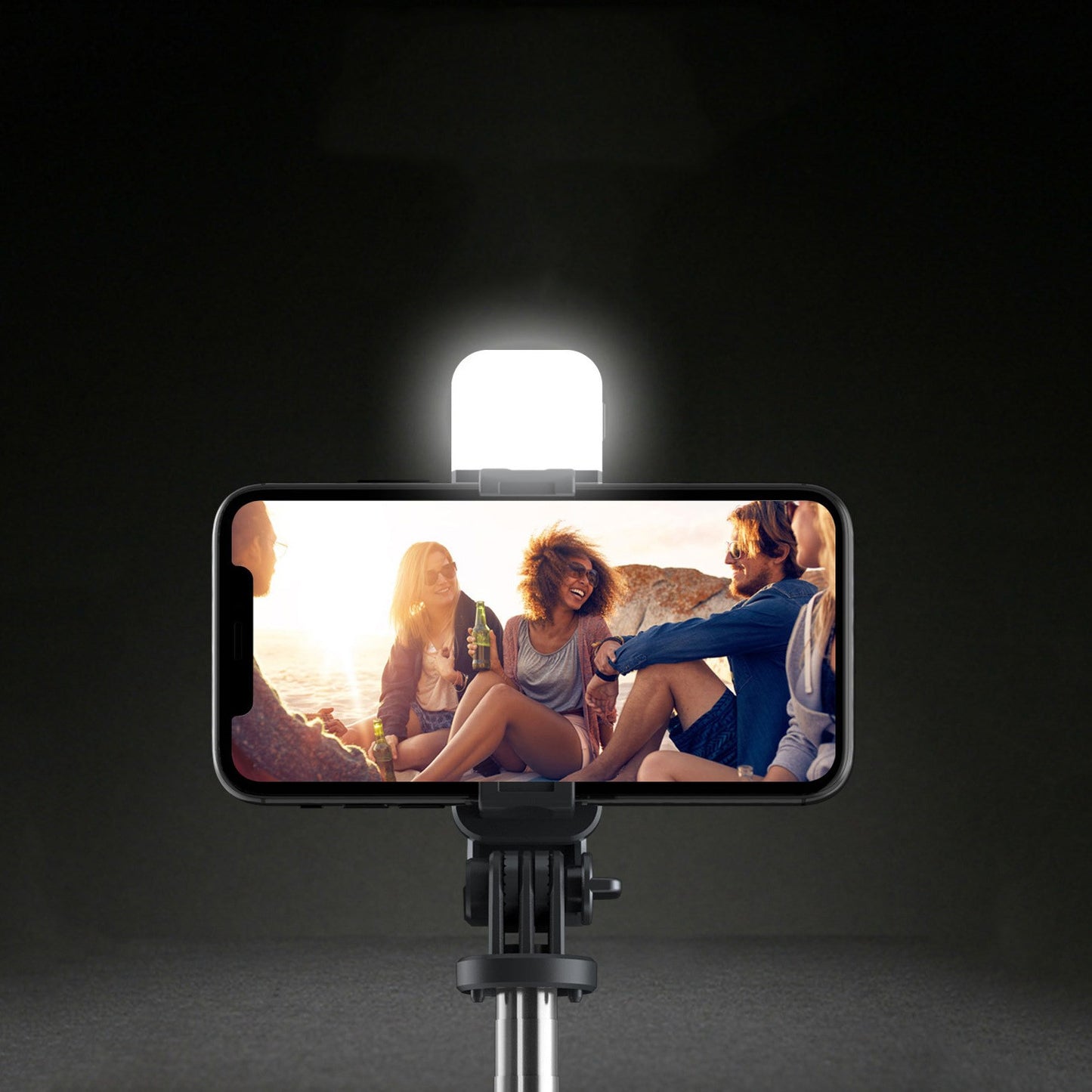 Selfie Stick With Supplementary Light Three-Tone Light