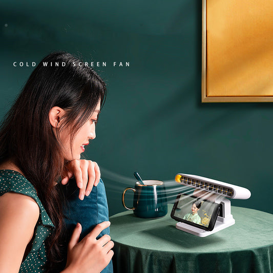 Screen Fan Split Mobile Phone Holder Portable USB Charging