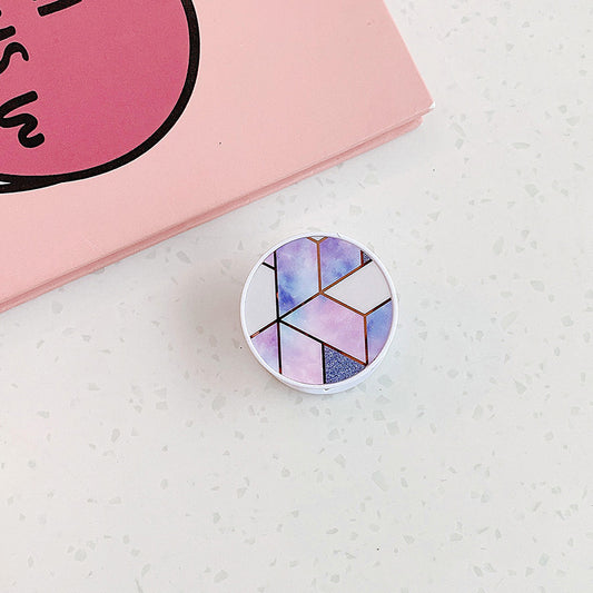 Geometric Contrast Electroplating Marble Lazy Phone Holder