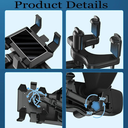 Rotatable And Retractable Car Phone Holder Rearview Mirror