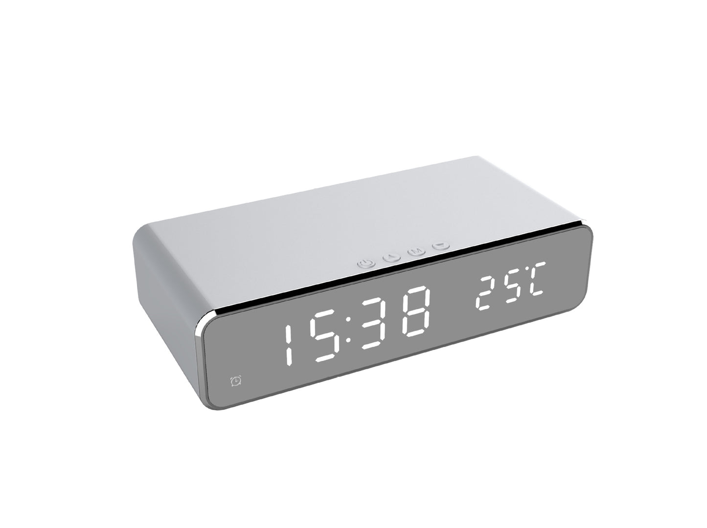 LED Electric Alarm Clock With Wireless Charger Desktop Digital Despertador