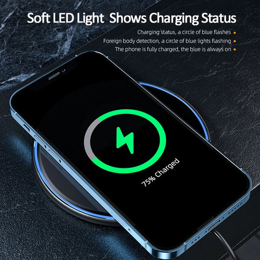 15W Fast Wireless Charger Visible Qi Wireless Charging Pad