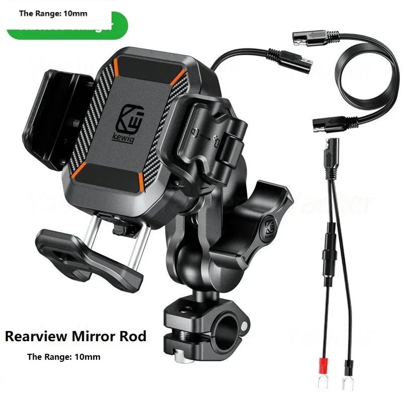 Motorcycle Phone Holder Shockproof 15W Wireless Charger