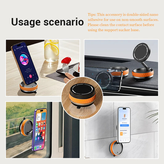 360° Magnetic Vacuum Suction Phone Holder | Dual 180° Adjustable