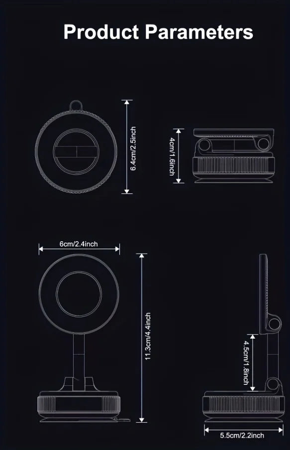 New 360 Rotating Aluminium Alloy Magnetic attraction