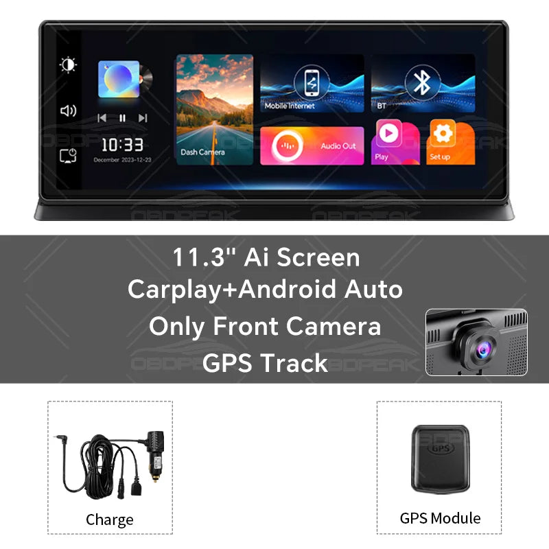 K2 Pro 11.3" Car DVR 4K Camera Wireless Car play Dash Cam