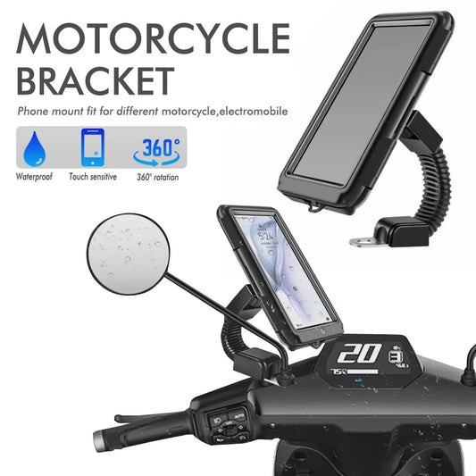 New Motorcycle Phone Holder 360 Degree Rotation Cell Phone Clamp