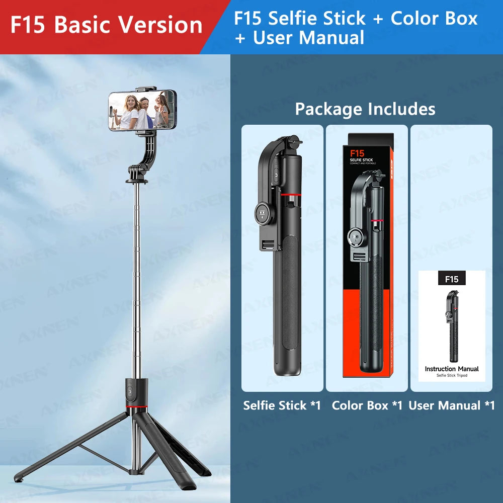 F15 Selfie Stick Tripod with Bluetooth Remote