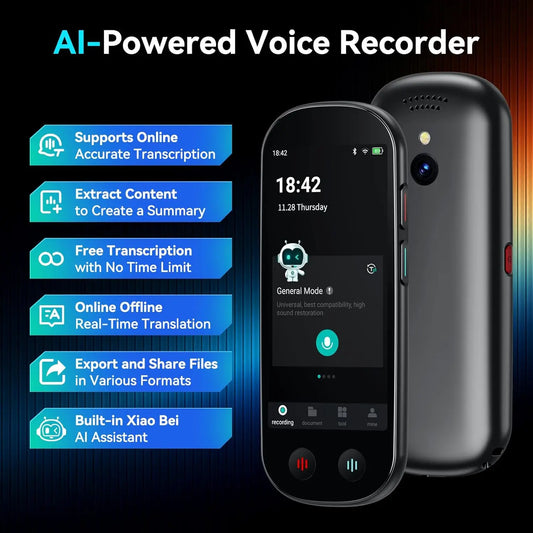 AI Voice Recorder with Playback Unlimited Transcription