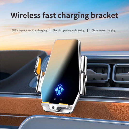 Car Phone Holder Stand 66W Wireless Fast Charging Station Charger