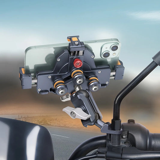 Universal Motorcycle Phone Holder Alloy Anti-Shake 360° Adjustable