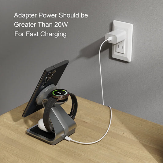 3 in 1 Wireless Charger Metal Stand for Samsung