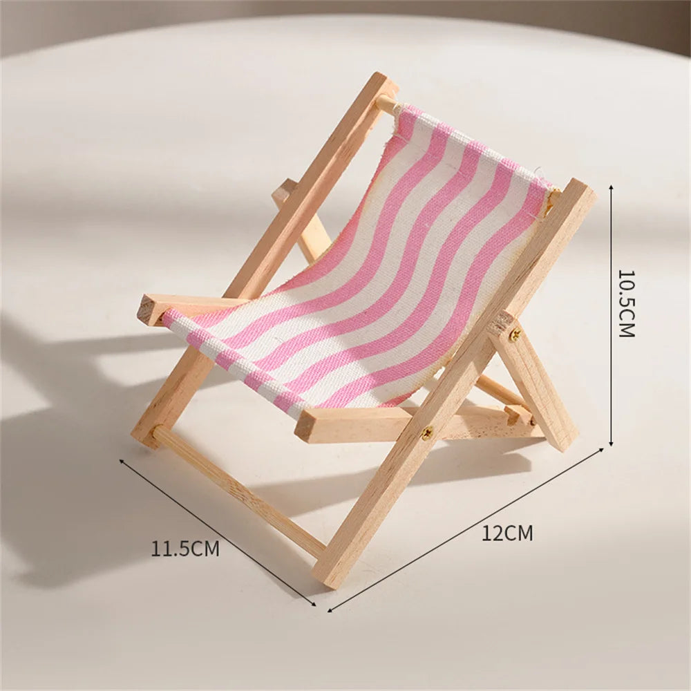 Wood Chair Shape Mobile Phone Stand Beach chair Desktop