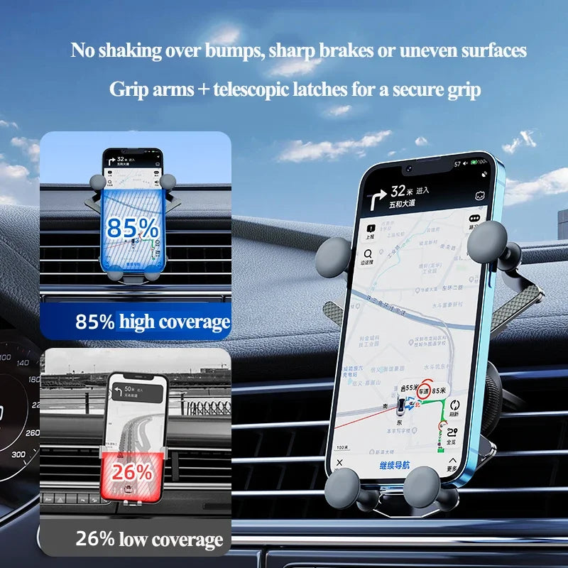 Eary Carbon Alloy Car Phone Holder Mount Super Stable Air Vent