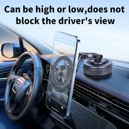 Car Phone Holder With Vacuum Magnetic Suction Cup Foldable