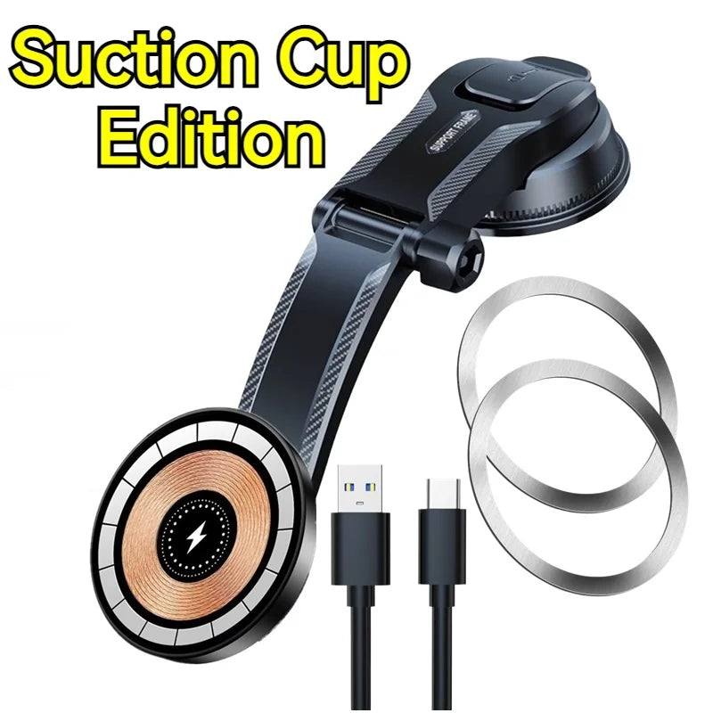 15W Car Magnetic Wireless Charger Holder with Metal Body