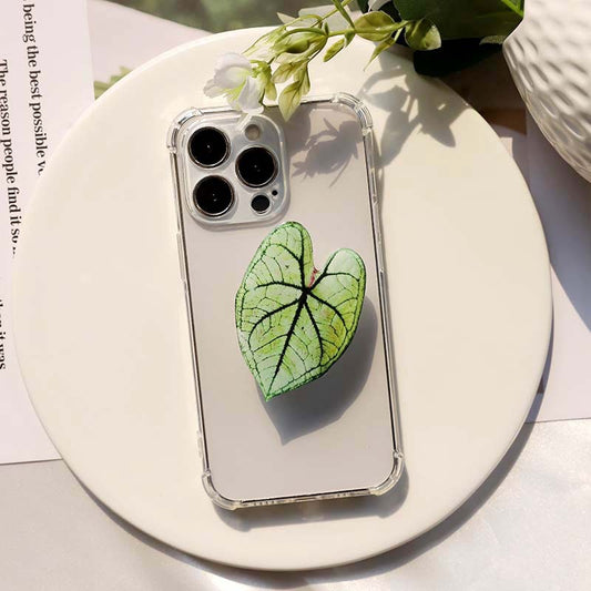 Acrylic Artificial Plant Leaf Airbag Foldable Mobile Phone Holder