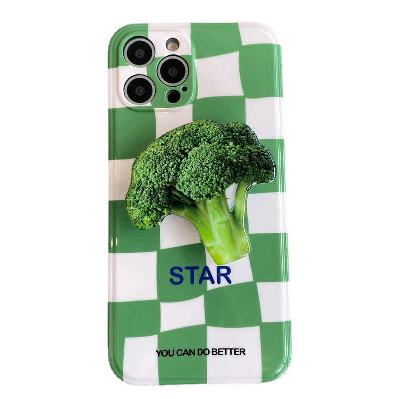 Chessboard Geshe Blue Flower Shaped Stand Phone Case