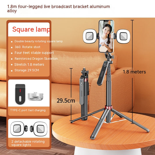 Mobile Live Streaming Four-leg Stand Wide Angle Selfie Stick