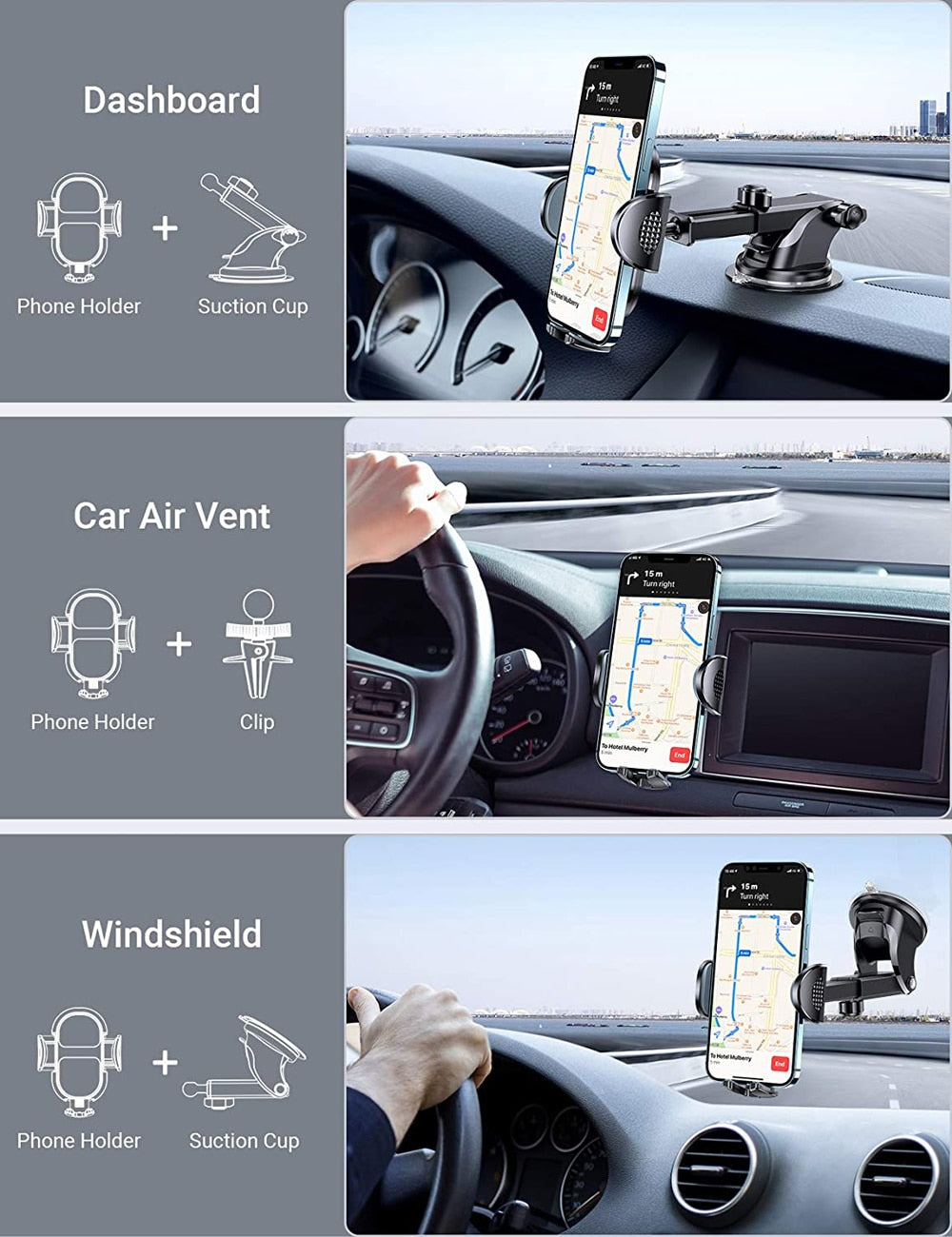 Car Phone Mount Stand GPS Telefon Mobile