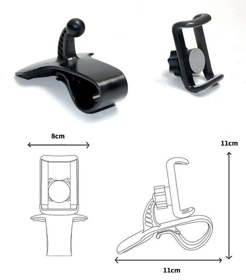 Car Phone Holder Dashboard Sun Visor Clip