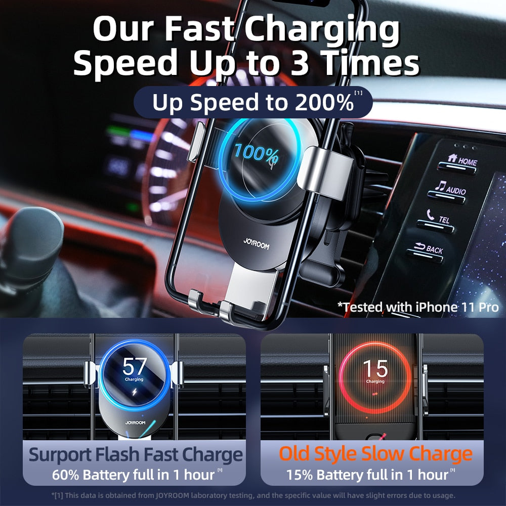 Car phone holder 15w qi wireless