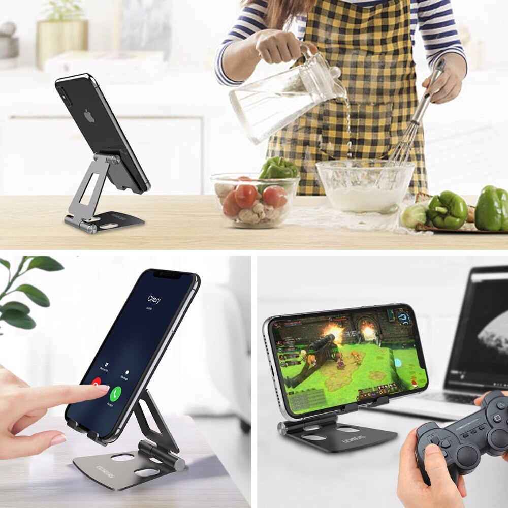 Metal Phone Holder Foldable Mobile Phone Stand Desk
