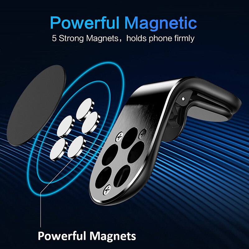 L-shape Magnetic Car Phone Holder Air Vent Mount