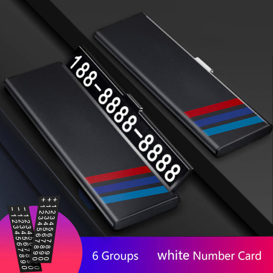 Car Temporary Parking Card Phone Number Ultra-thin Drawer Hideable Luminous