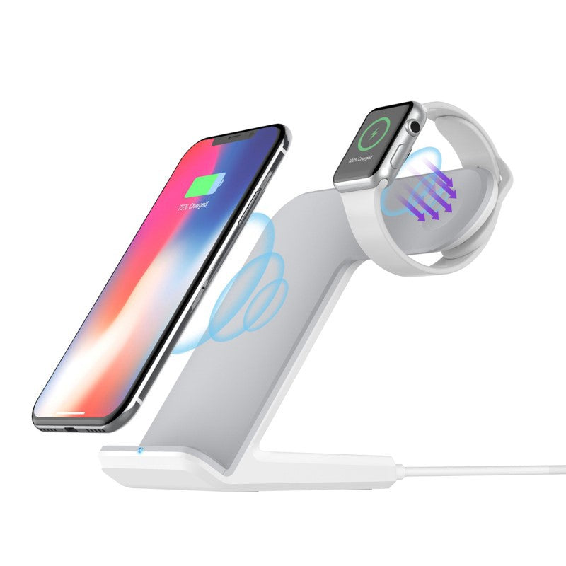 Mobile phone watch two in one wireless charger