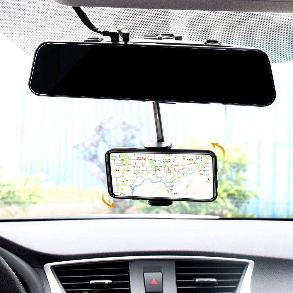 Car Rearview Mirror Mount Phone Holder Adjustable