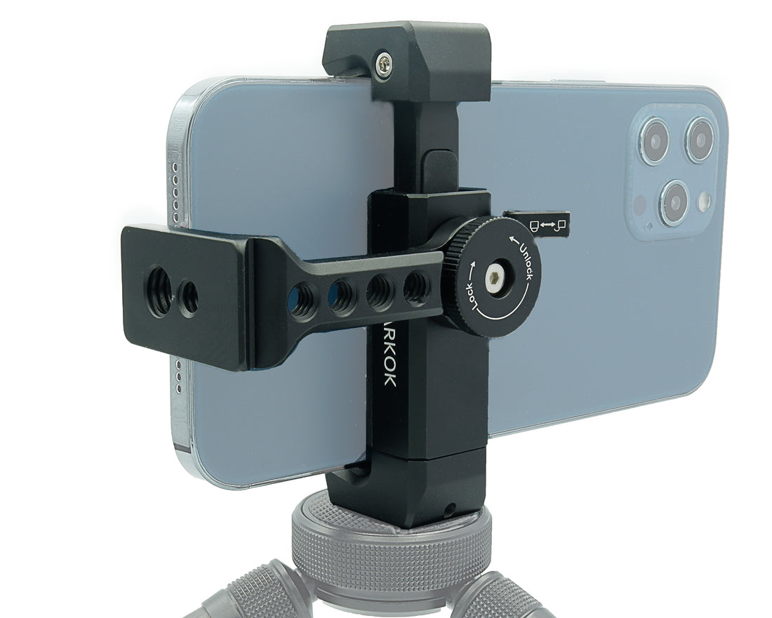 Aluminum Phone Tripod Mount w Cold Shoe Mount