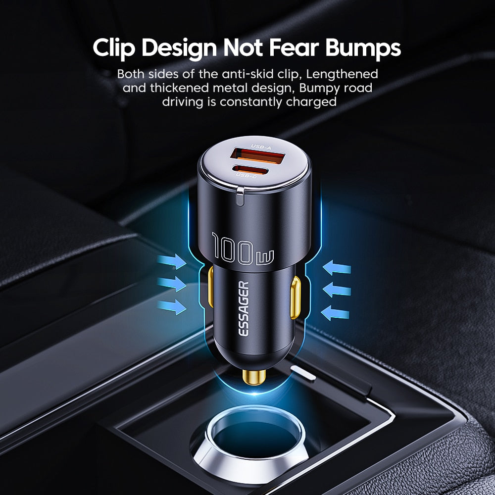 100W Car Charger Fast Charging Quick Charger