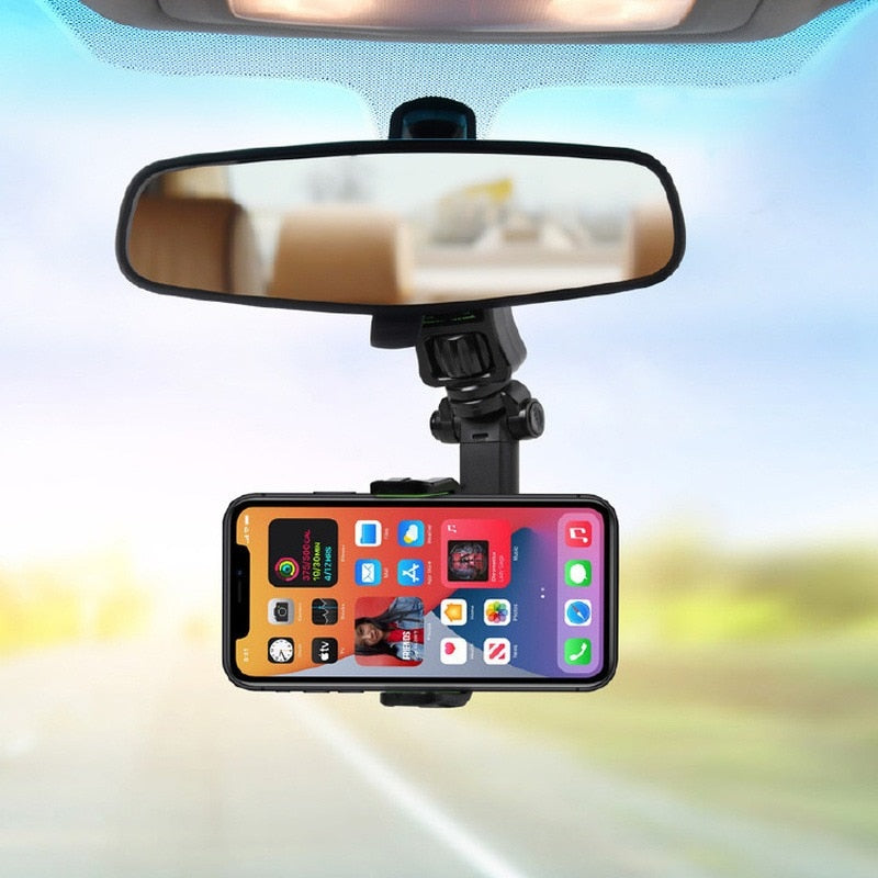 Car Phone Holder Clip Rearview Mirror Navigation GPS