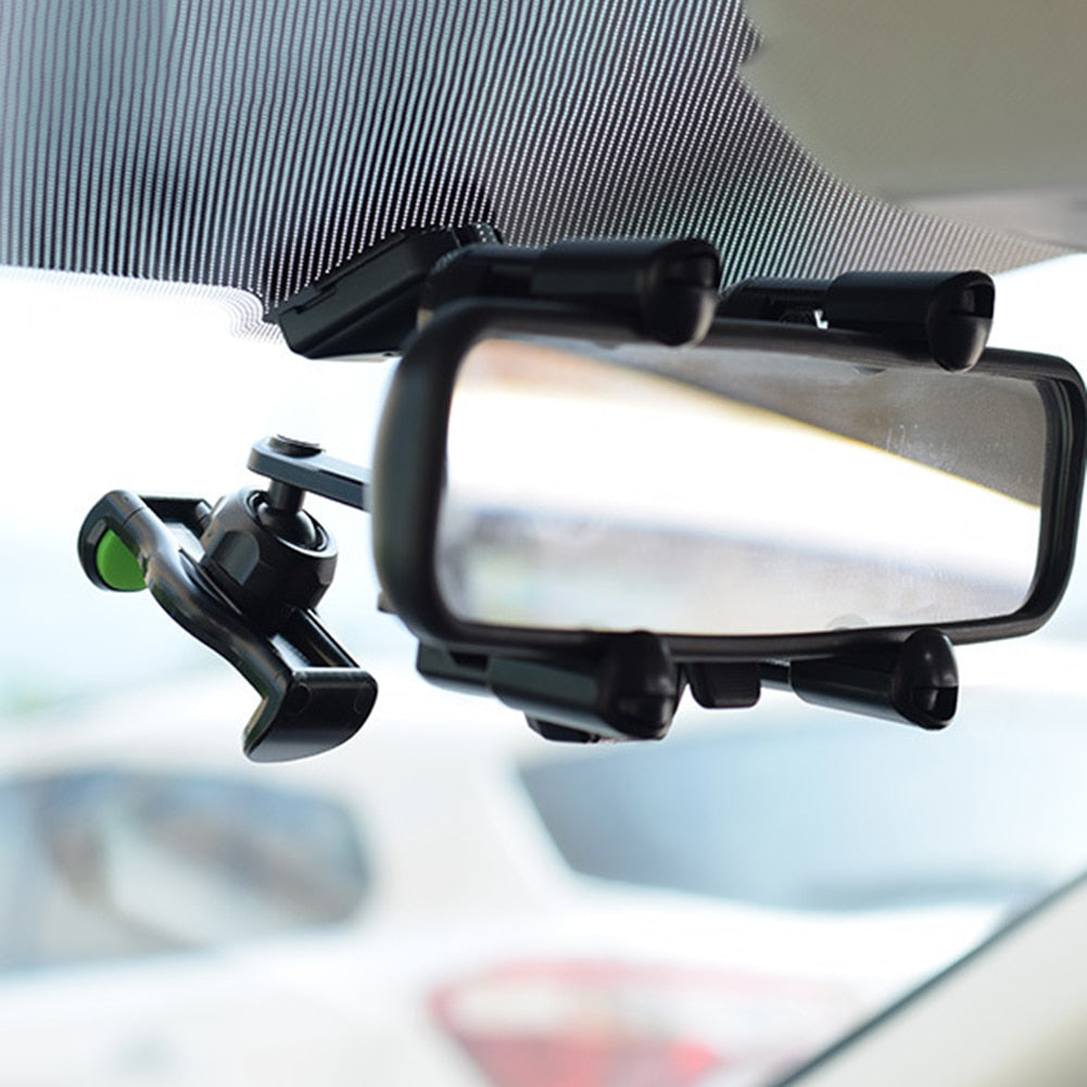 360° Rearview Mirror Phone Holder Telescopic