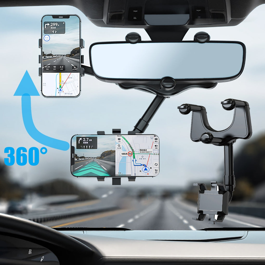 Universal 360 Rotatable Car Phone Holder Rearview