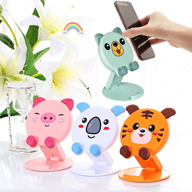 Cute Pig Tiger Foldable Phone Holder Desktop