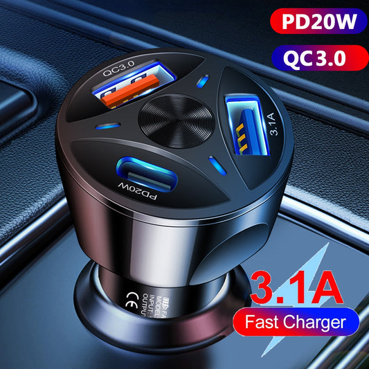 PD 20W Car Charger Type C Phone Fast Charger