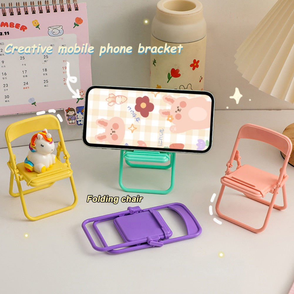 Portable Mini Mobile Phone Stand Cute Color Chair