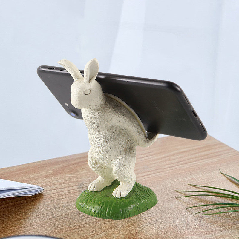 White Rabbit Mobile Phone Holder Resin Crafts