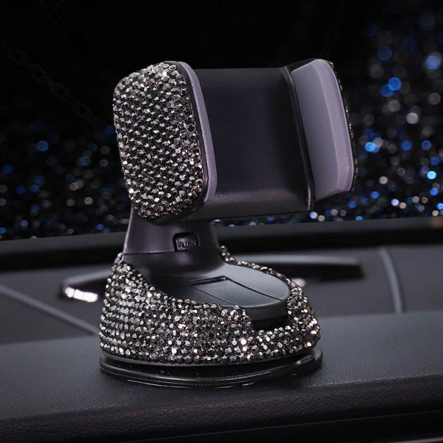 Crystal Rhinestones Degree Car Phone Holder: The Perfect Accessory for Your Car