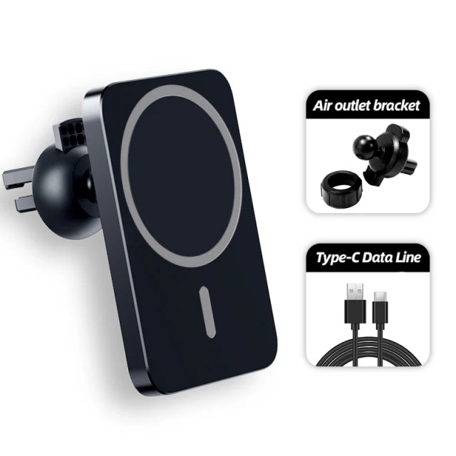 Explore the 15W Magnetic Wireless Car Charger Mount at PhonesHolders.com