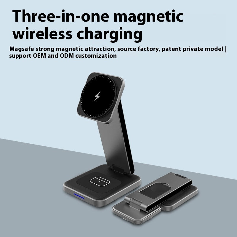Folding Alloy Three-in-one Wireless Charger