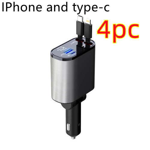 Metal Car Charger 100W Super Fast Charging Car Cigarette Lighter