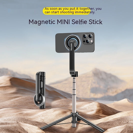 Magnetic Mobile Phone Mini Selfie Stick Bluetooth Remote Control Aluminum Alloy Tripod