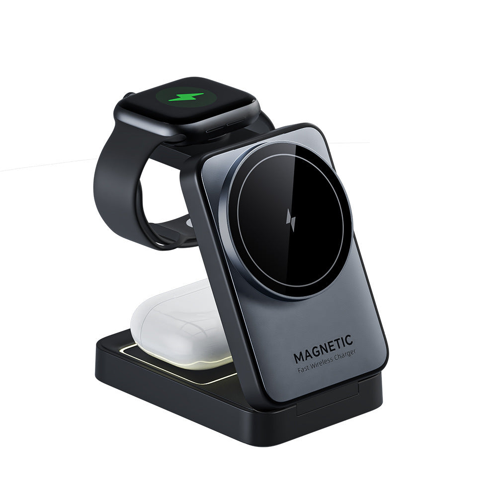 Folding Magnetic Three-in-one Wireless Charger 15W Fast Charge