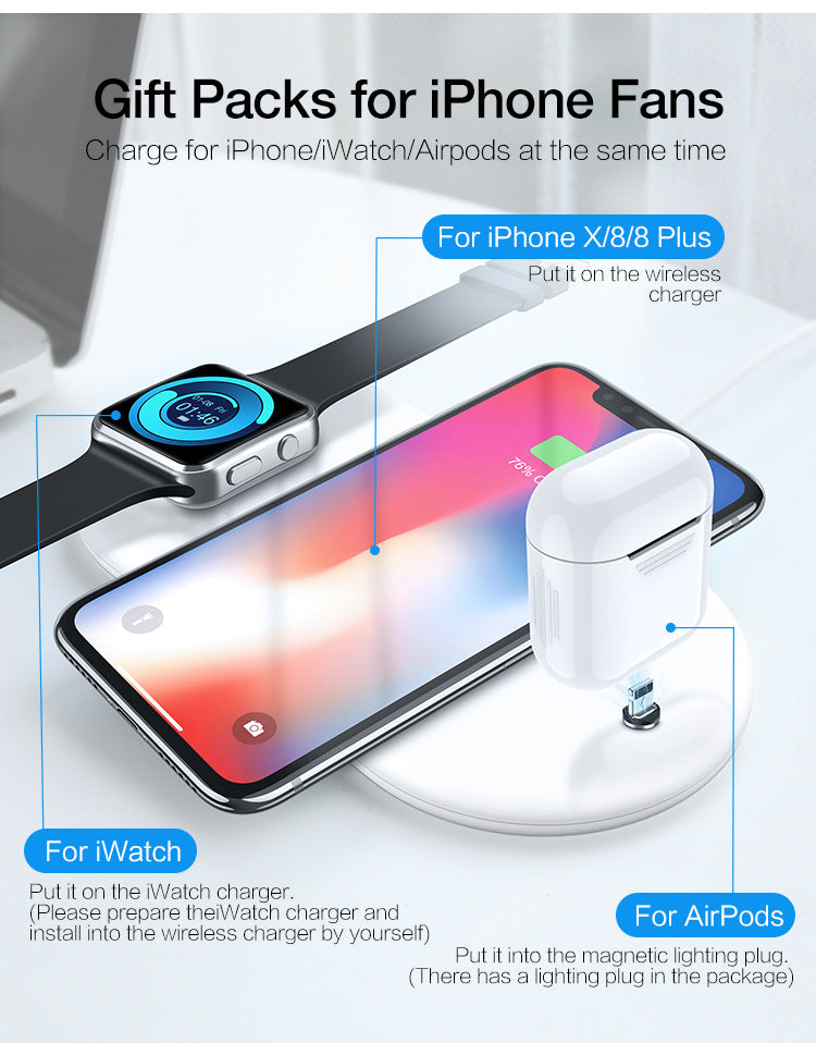 Three-in-one Wireless Charging Suitable Watch Charger