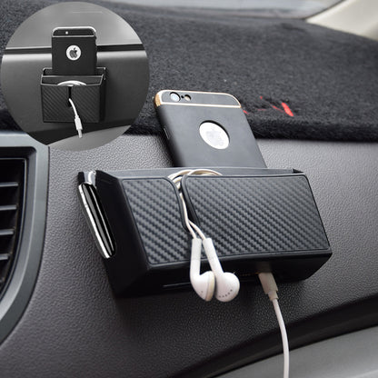 Removable Sticky Imitation Carbon Fiber Mobile Phone Storage Box