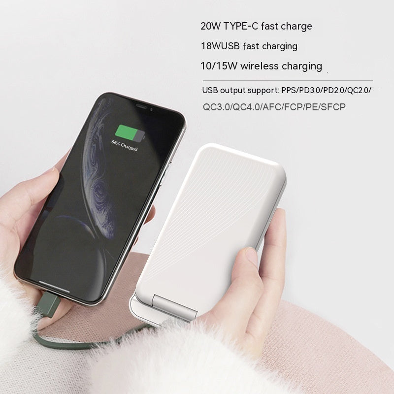 Folding 5W Fast Charge 10000 MA With Light Mirror Power Bank