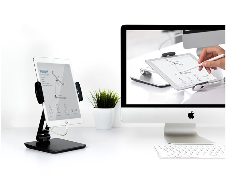 Desktop phone tablet holder